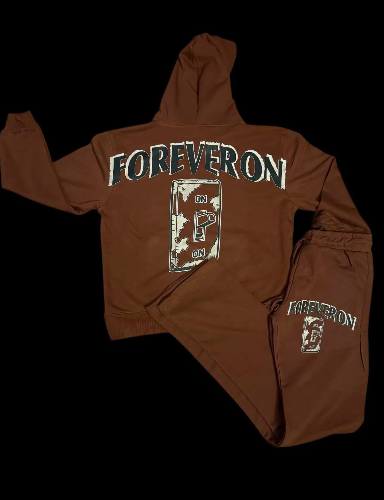 FOREVERON Rust Brown Hoodie & Sweatpants Set